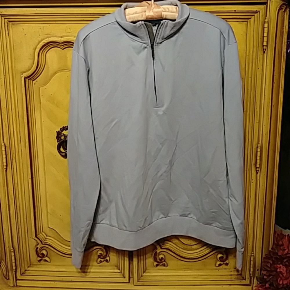 Mens Golf pullover sweater shirt sz L b17 LONG HORN Luxury stretch